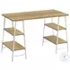 7529 Natural And White Metal 48" Computer Desk
