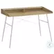 7534 Natural And White Metal 48" Computer Desk With Storage Hutch