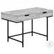 7553 Grey And Black Metal 2 Drawer 48" Computer Desk