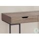 7555 Dark Taupe And Black Metal 2 Drawer 48" Computer Desk