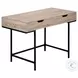7555 Dark Taupe And Black Metal 2 Drawer 48" Computer Desk