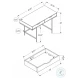 7556 Black 2 Drawer 48" Computer Desk