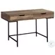7557 Brown And Black Metal 2 Drawer 48" Computer Desk