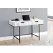 7558 White And Black Metal 2 Drawer 48" Computer Desk