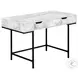 7558 White And Black Metal 2 Drawer 48" Computer Desk