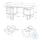 7634 Black And Silver 60" Computer Desk