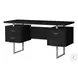 7634 Black And Silver 60" Computer Desk