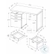 7648 White And Silver 48" Computer Desk