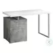7648 White And Silver 48" Computer Desk
