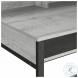 7703 Grey Computer Desk With Hutch