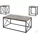 Dark Taupe and Black 3 Piece Occasional Table Set