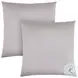 9337 Silver Satin 18" Pillow Set Of 2