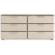 Corinne Beige 6 Drawer Dresser