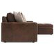 Nest Brown Leather 3 Piece Modular Sectional with RAF Chaise and Pillows