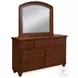Cambridge Brown Cherry Double Dresser with Mirror