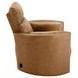 Radius Vintage Caramel Leather Swivel Glider Power Recliner with USB Charging