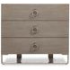 Linea Cerused Greige And Textured Graphite Metal Nightstand