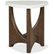 Elowen Vale Turkish Coffee and White Triangular Marble Top End Table