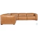 Fresco Brown Leather 5 Piece Power Reclining Sectional With 4 Power Recliners