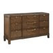 Milan Brown 6 Drawer Dresser and Mirror