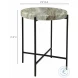Cirque Brown Marble And Black Accent Table