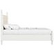 Haven Warm White Queen Upholstered Finial Poster Bed