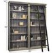 Avondale Rustic Gray 2 Tall Bookcase Wall with Ladder