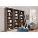 Avondale Rustic Gray 3 Tall Bookcase Wall with Ladder