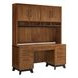 Avery Rich Medium Brown 64"  Credenza and Hutch with USB Charging