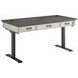 Hartford Antique White And Gray Electric Adjustable Height Home Office Set
