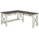 Hartford Antique White And Gray Open L Shaped Desk