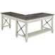 Hartford Antique White And Gray Open L Shaped Desk