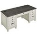 Hartford Antique White And Gray Double Pedestal Desk