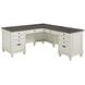 Hartford Antique White And Gray Pedestal Home Office Set