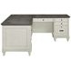 Hartford Antique White And Gray Pedestal L-Shaped Desk