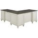 Hartford Antique White And Gray Pedestal L-Shaped Desk