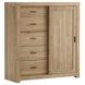 Modern Loft Khaki 6 Drawer Chest with 1 Sliding Door