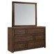 Modern Loft Brownstone Rectangular Dresser Mirror