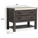 Plum Creek Ravenwood Black and White 2 Drawer Open Marble Top Nightstand with USB Charging