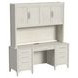 Towne White Double Pedestal Executive Home Office Set
