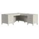 Towne White Double Pedestal L Shape Home Office Set
