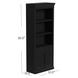 Willow Lane Ebony Black Open Bookcase with 2 Doors