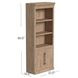 Willow Lane Natural Oak Open Bookcase with 2 Doors