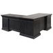 Willow Lane Ebony Black 118" Executive L Desk with USB Charging