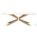 Industry Ivory And Brass Rectangle Dining Table