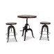 Sparrow Brown 30" Round Adjustable Pub Table and Stool Set of 3