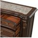 Bella Notte Mahogany Brown 9 Drawer Marble Top Dresser