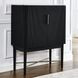 Vida Black 2 Door Marble Top Wine Cabinet