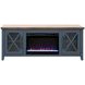 Ithaca Blue and Bourbon 66" TV Stand with Fireplace