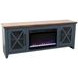 Ithaca Blue and Bourbon 66" TV Stand with Fireplace